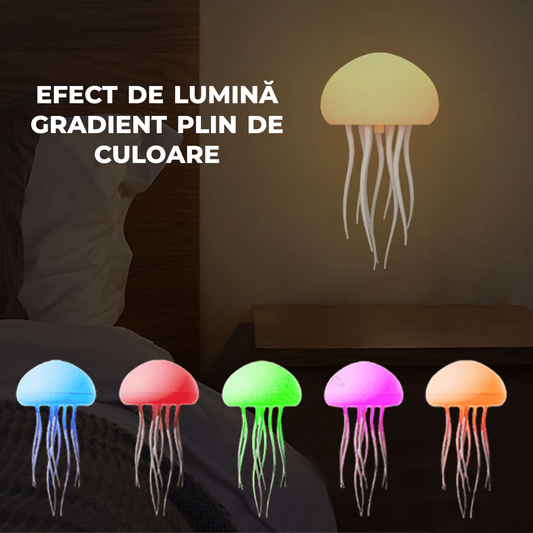 Lampă Jellyfish cu Meduze Plutitoare și Lumini RGB – Alimentare USB/Baterii, Efect Relaxant