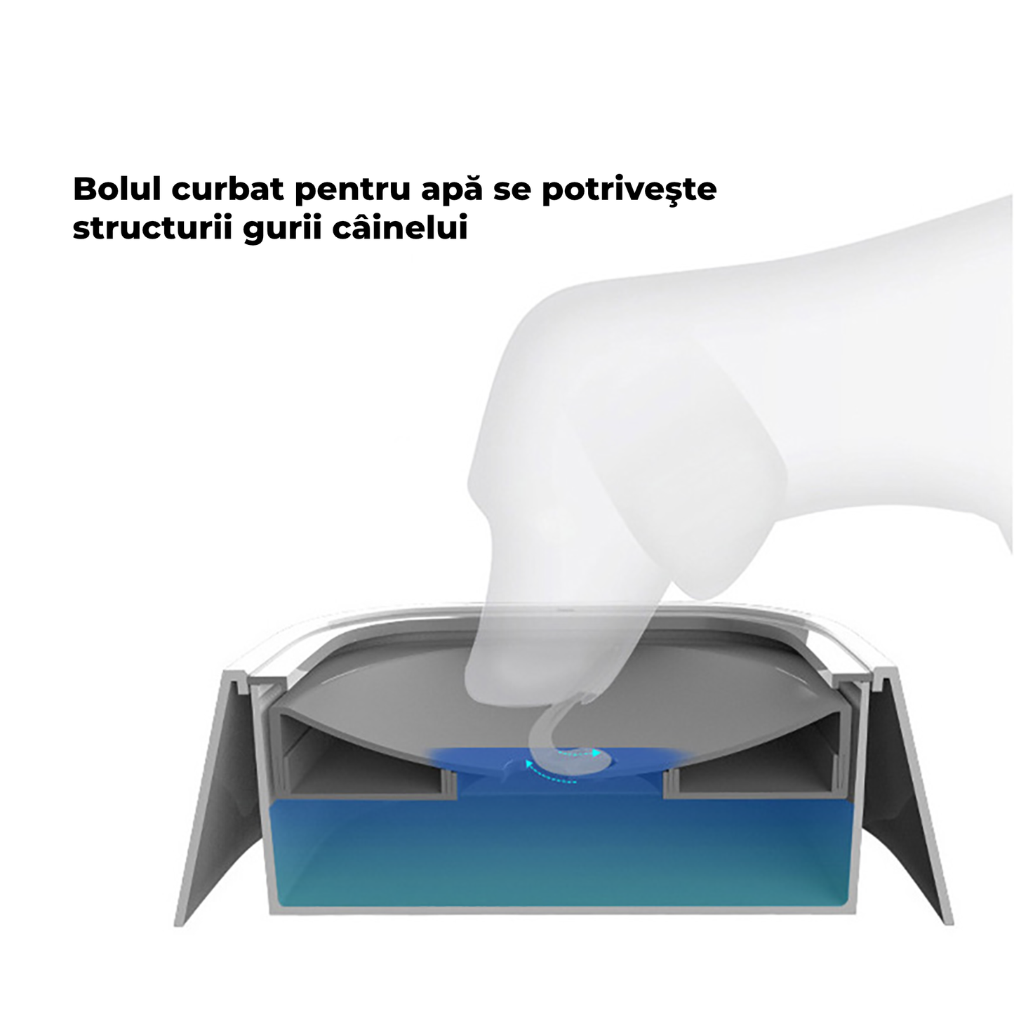 Bol pentru Animale din Fibră de Bambus – Ecologic, Antiderapant, Ușor de Curățat, 15 cm, Alb