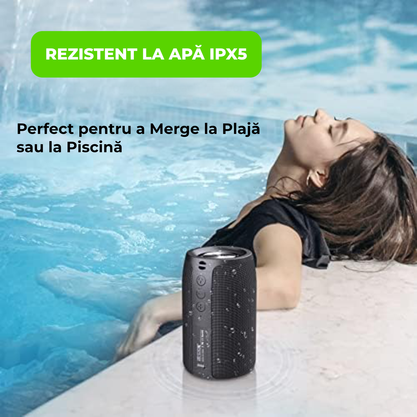 Boxă Portabilă Bluetooth ZEALOT S32 – Subwoofer Wireless 5W, IPX5, Radio FM, TWS, 1800mAh, Negru