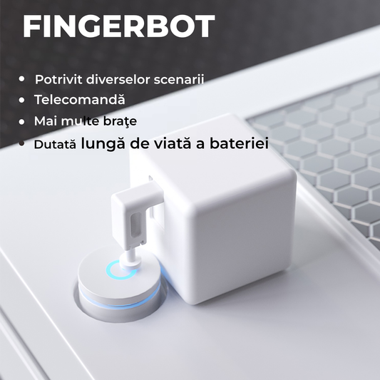 Fingerbot – Robot Inteligent de Apăsare Butoane, Bluetooth, Control Vocal