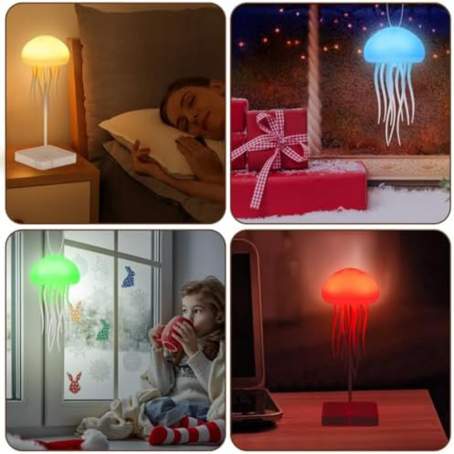 Lampă Jellyfish cu Meduze Plutitoare și Lumini RGB – Alimentare USB/Baterii, Efect Relaxant