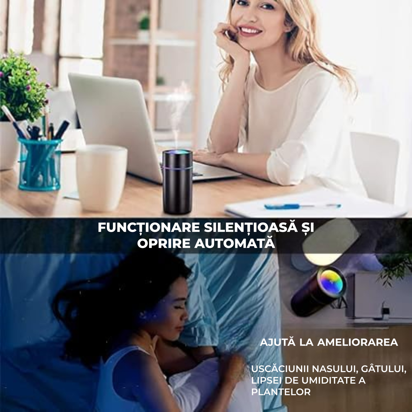 Lampă LED RGB Ambientală cu Control Tactil – Alimentare USB, Design Modern pentru Dormitor și Birou