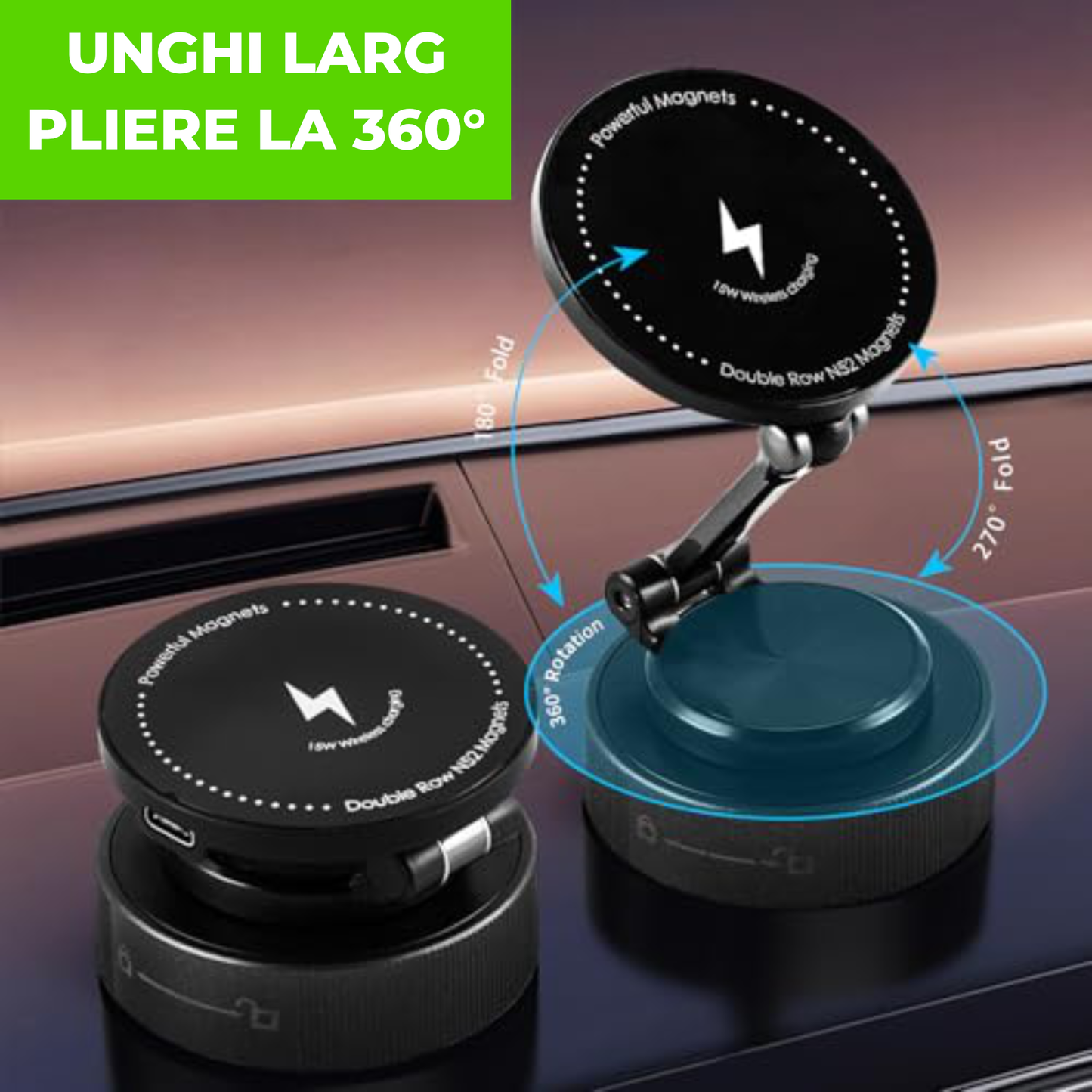 Suport magnetic universal cu magnet puternic – montaj rapid pentru telefon, scule și accesorii