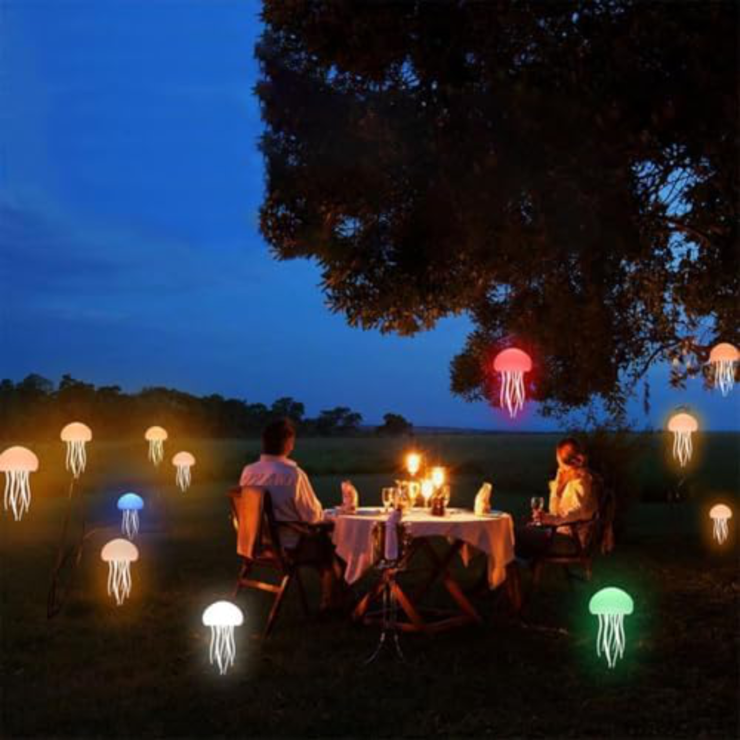Lampă Jellyfish cu Meduze Plutitoare și Lumini RGB – Alimentare USB/Baterii, Efect Relaxant