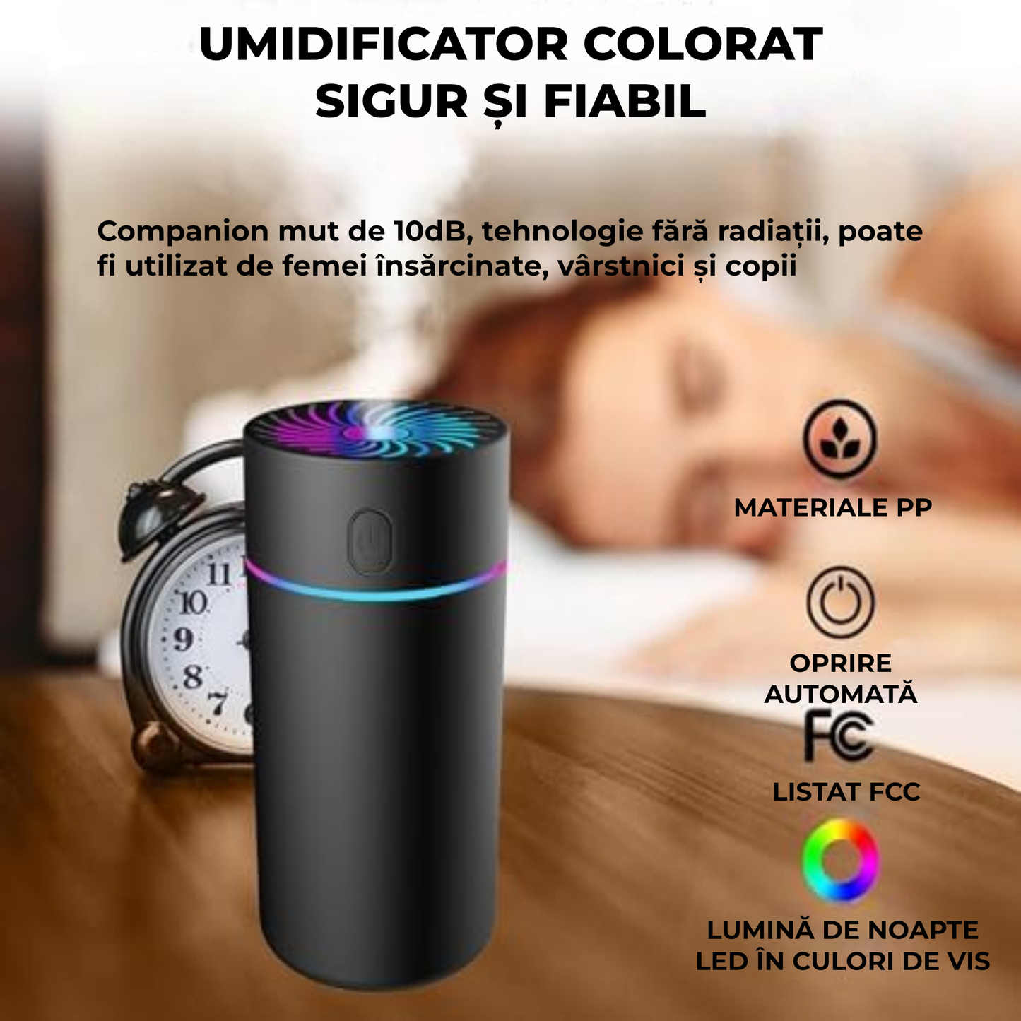 Lampă LED RGB Ambientală cu Control Tactil – Alimentare USB, Design Modern pentru Dormitor și Birou