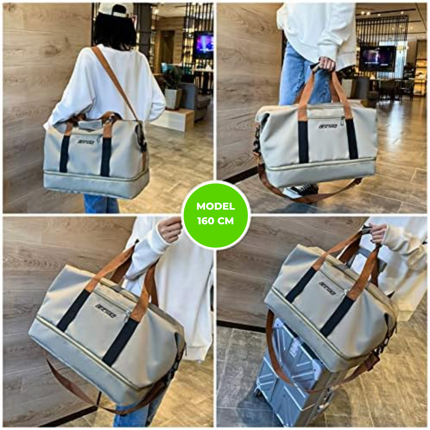 Geantă de Voiaj Sport Unisex Impermeabilă – 20–35L, Oxford, Compartimente Multiple, Khaki