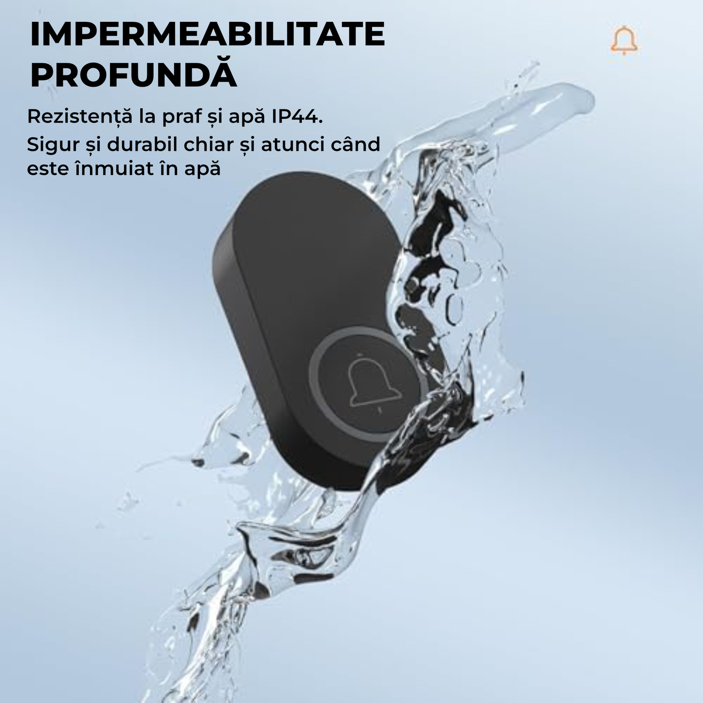 Sonerie Wireless cu 32 Tonuri – Rază 100 m, Volum Reglabil, Instalare Ușoară, Negru