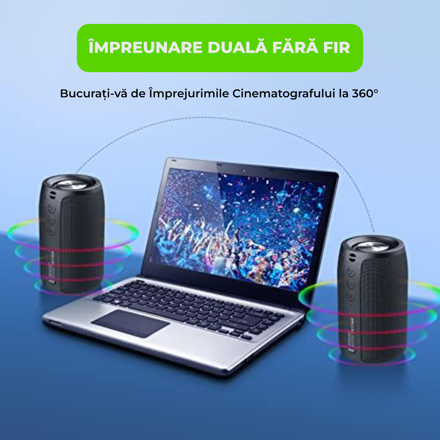 Boxă Portabilă Bluetooth ZEALOT S32 – Subwoofer Wireless 5W, IPX5, Radio FM, TWS, 1800mAh, Negru