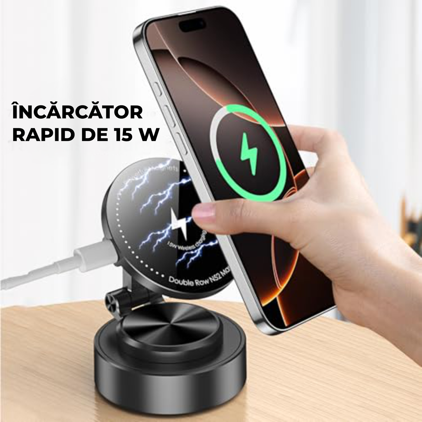 Suport magnetic universal cu magnet puternic – montaj rapid pentru telefon, scule și accesorii