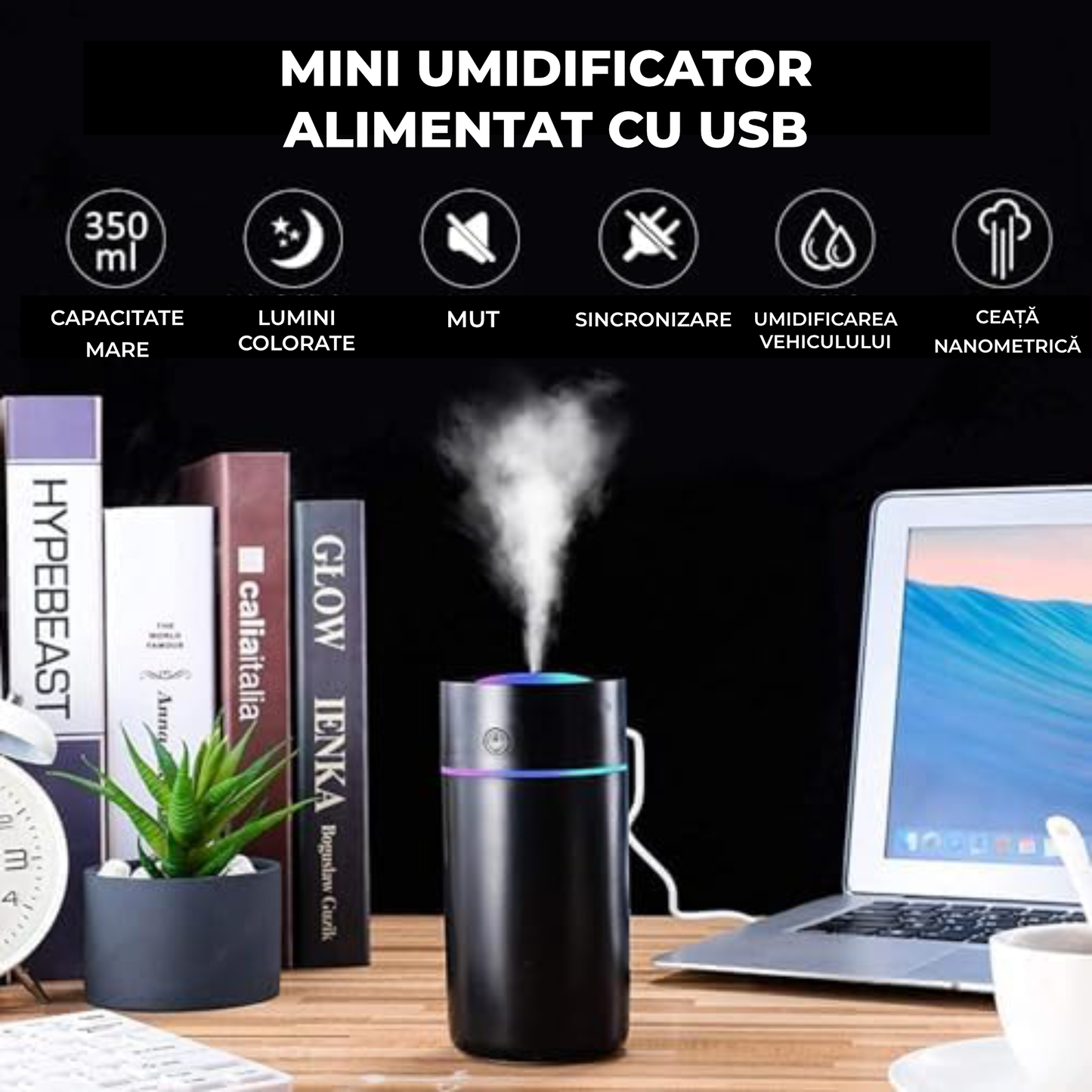 Lampă LED RGB Ambientală cu Control Tactil – Alimentare USB, Design Modern pentru Dormitor și Birou