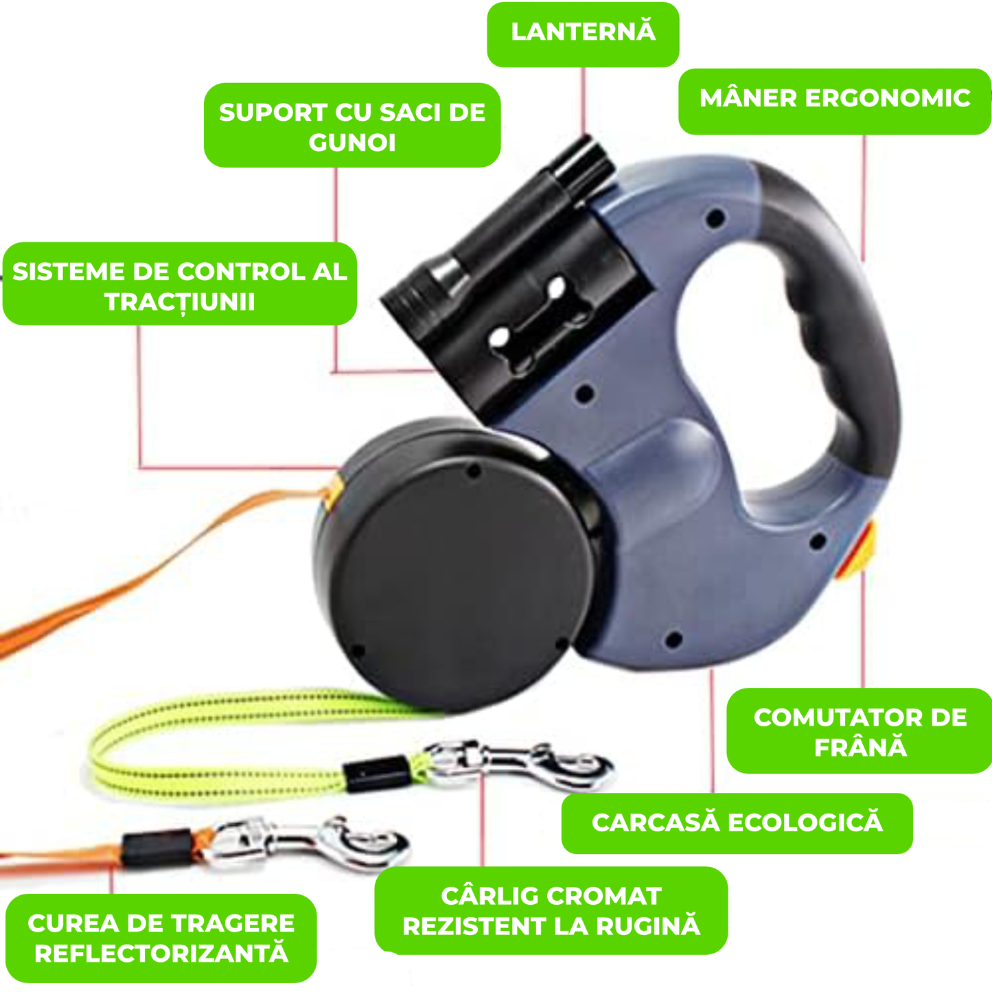 Zgardă ajustabilă pentru câini cu închidere rapidă – material rezistent, design modern